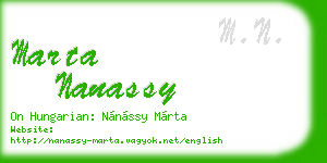 marta nanassy business card